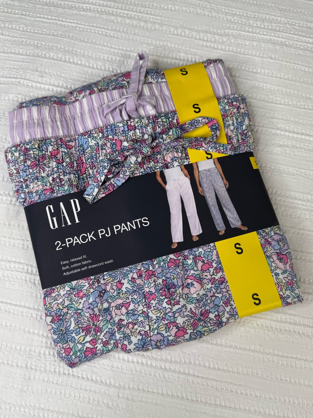 GAP Lavender Stripe & Floral 2-Pack Pajama Bottoms